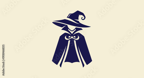 Silhouette of a wizard with a pointed hat