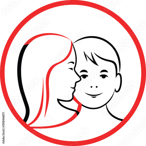 A loving mother gently whispers a secret into her sons ear in a sweet family moment