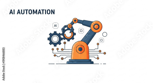 Ai powered robotic arm with gears and circuitry for automation and innovation in technology