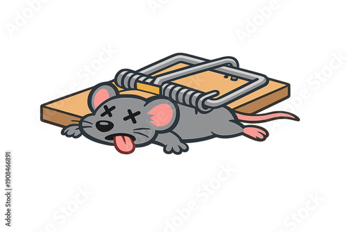 The mouse met a sudden death after being unexpectedly trapped