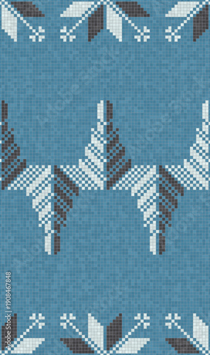 Scandinavian style seamless mosaic tiles pattern