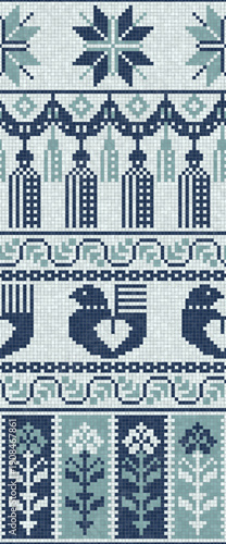 Scandinavian style seamless mosaic tiles pattern