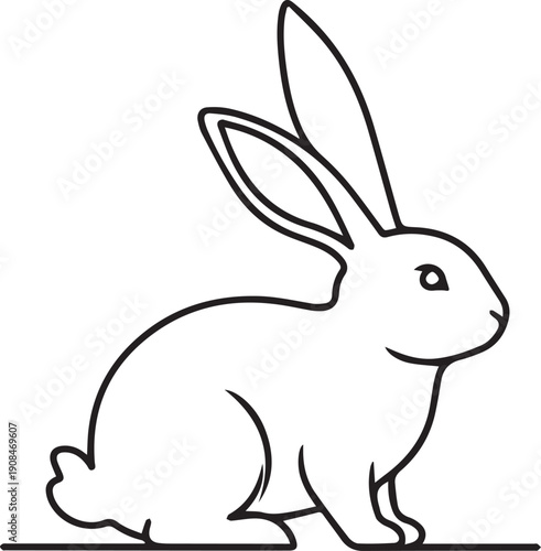 Simple line drawing of a rabbit in a seated position