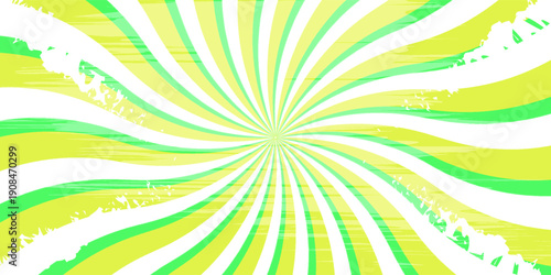 Green yellow sunshine colorful vector background. Abstract sunburst design wallpaper for template business social media advertising. comic backdrop.