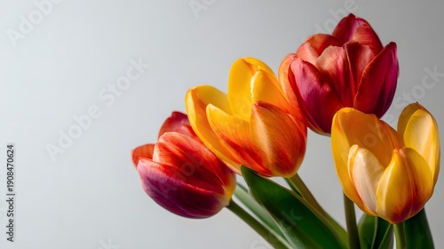 Vibrant Tulips in a Close-Up Studio Shot.