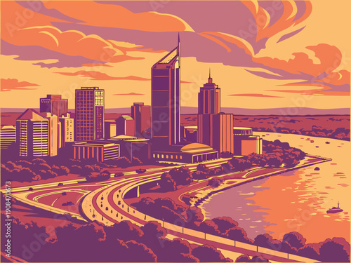 urban landscape with city