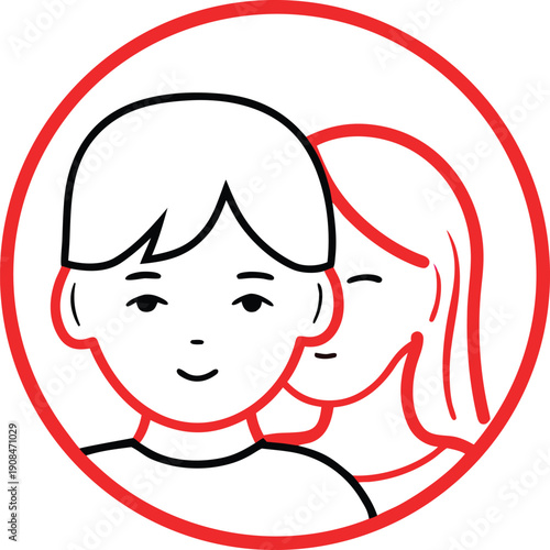 Sweet depiction of a happy young boy and girl smiling together, symbolizing childhood friendship or sibling bond