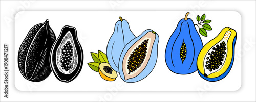 Coconuts with Fresh Corn on the Cob and Papaya Fruit a Sweet Dates