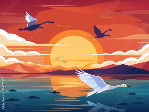 vector illustration of a tropical beach