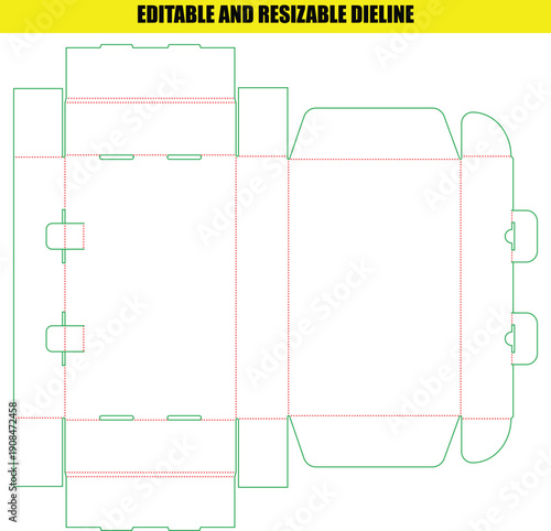Customizable Die Line Template for Product Packaging (Vector)