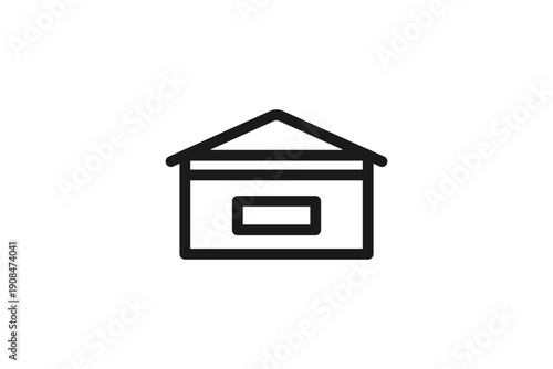住宅用ポストの線画アイコン郵便受け