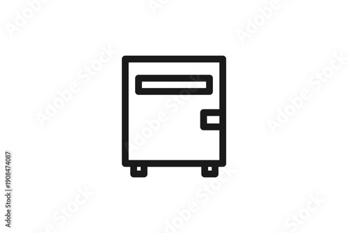 置き配受け取り用宅配ボックス線画アイコン
