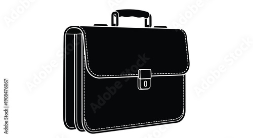 A simple black and white illustration of a closed briefcase