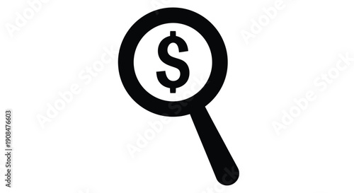 Magnifying glass focusing on a dollar sign a symbol of financial scrutiny