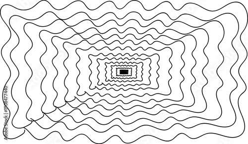 Playful Corrugated Wavy Frame Border Mega Collection Featuring Zigzag Retro Kid-Style Black line Backgrounds with Adorable Fun Text Box Shape Elements for Creative Designs