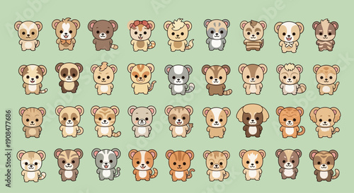 Cute cartoon koala bear characters with various expressions and poses.
