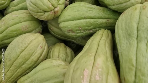 Wallpaper Mural Top View of Fresh Chayote Moving Left to Right Torontodigital.ca
