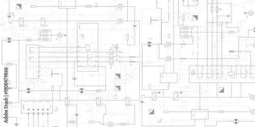 Electrical diagram. Technical drawing. Engineering industry.