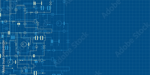 Technology background. Electrical diagram. Technical drawing. Engineering industry. Vector illustration.