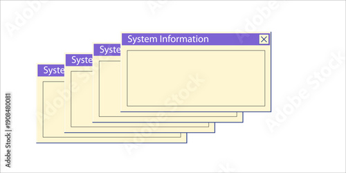Computer message on screen. Operational Message . System error. Vector illustration .