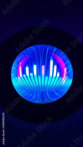 Neon light reflections creating abstract patterns