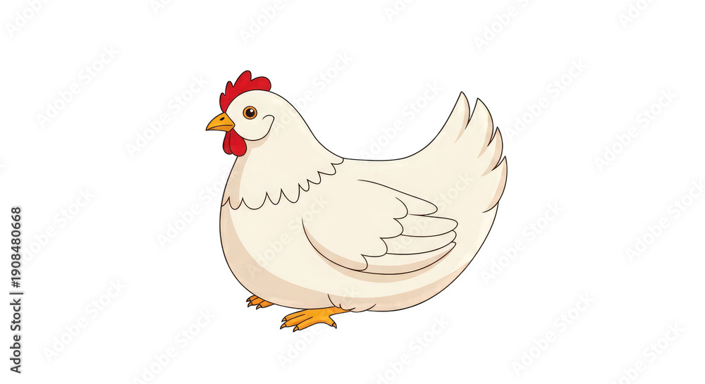 Fototapeta premium White chicken isolated on transparent background