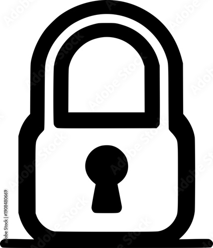 Secure Digital Realm: A minimalist depiction of a padlock, symbolizing protection, confidentiality, and data safety. It embodies the essence of safeguarding sensitive information and data.