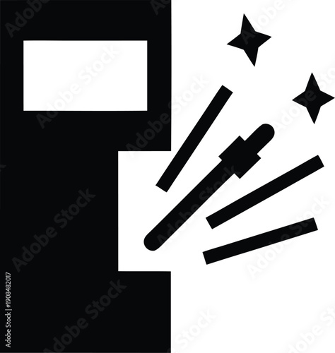 welding sparks burst silhouette vector illustration on transparent background