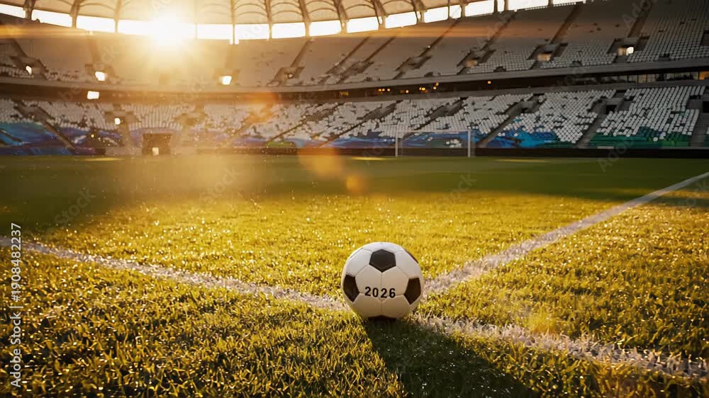 custom made wallpaper toronto digitalSoccer ball positioned on grass field with sunlight illuminating stadium, showcasing vibrant turf and clear markings for upcoming match in 2026