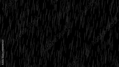 Rain fall overlay on black background with alpha channel. heavy rain falling.