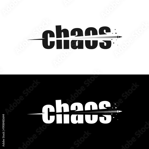 Modern Chaos Typography Logo with Speed Motion Effect