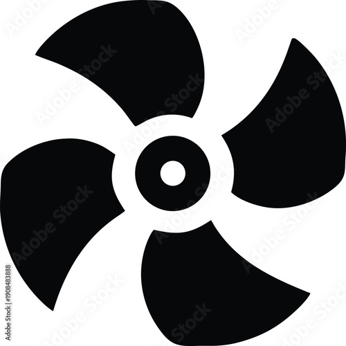 industrial fan blades silhouette vector illustration on transparent background