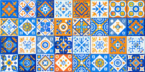 A vibrant collection of ornate portuguese azulejo ceramic tiles