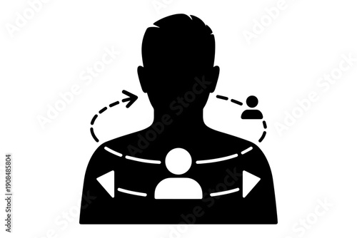 silhouette illustration symbolizing self-reflection and communication in interpersonal relationship 