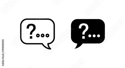 Thought Bubble with Question Mark and Ellipsis: Indicating thinking, pondering, or a question that is incomplete or being formulated.