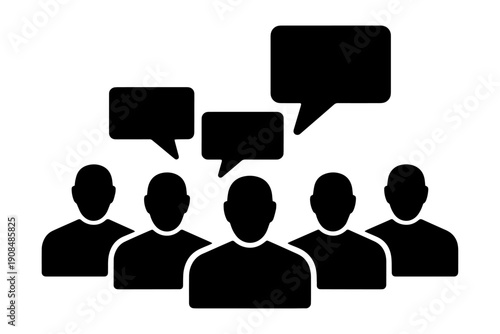 discussion icons representing open communication and dialog