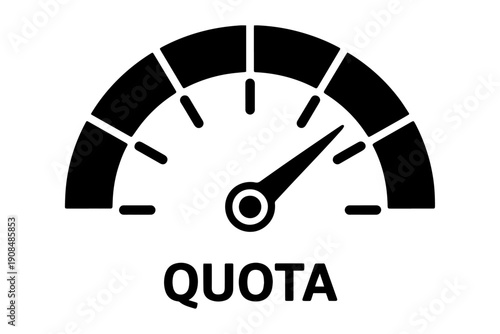 quota indicator with the gauge needle pointing at high speed
