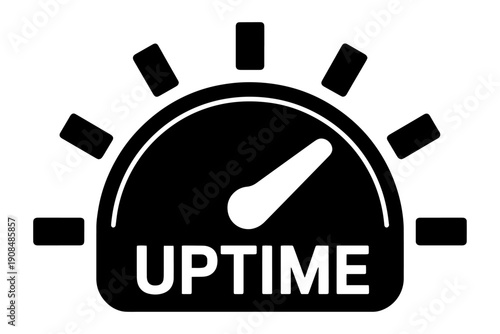 Uptime Gauge Illustration Symbolizing Performance and Efficiency