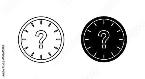 Clock Face with Question Mark: Symbolizing Time Uncertainty, Unknown Schedules, or Mysterious Deadlines