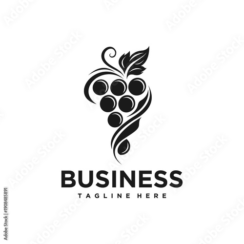 Artistic Grape Bunch Logo for Winery or Organic Brand