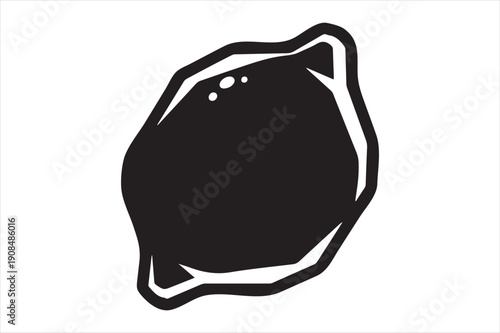 Minimalist sketch of an irregularly shaped black object resembling a blob or droplet Vector, illustration