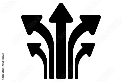 dynamic and  multi-directional arrows pointing upward, representing expansion, growth and interconnectedness