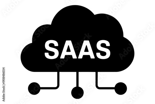 simplified cloud technology SaaS logo symbolizing modern software solutions