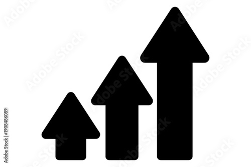growth chart depicting business success and rising trends against a clean background