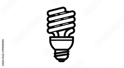 Simple black and white line drawing of a compact fluorescent lamp