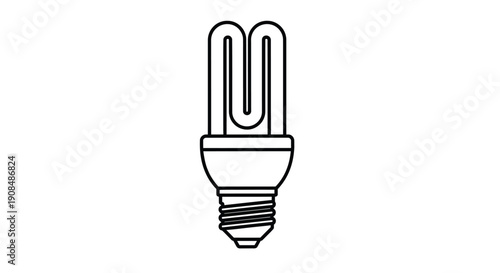 Simple line drawing of a compact fluorescent lamp