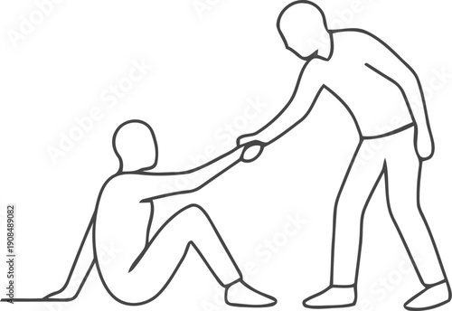 First aid illustration of a person helping another