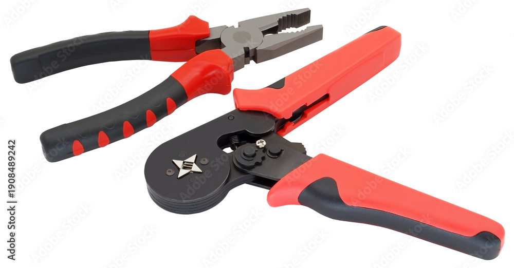 Obraz premium Crimping tool and combination pliers