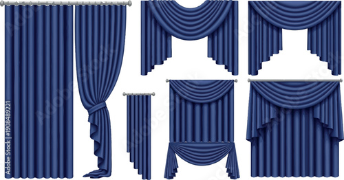 Collection of Elegant Blue Curtains and Drapes for Interior Decor 1.