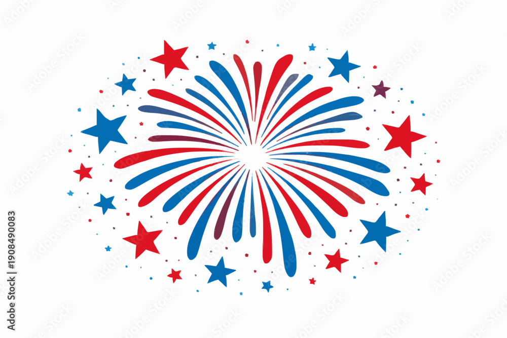 Obraz premium Bright Star Fireworks Display